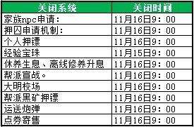 大明龙权11月17日全区合服说明公告