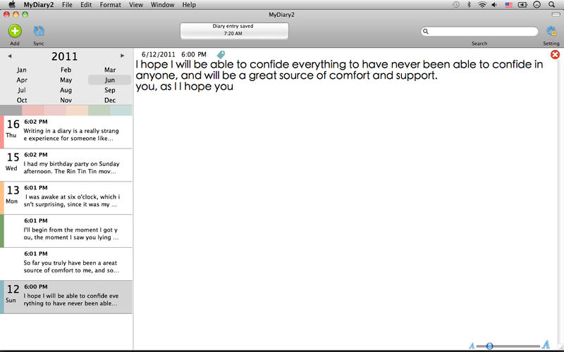 ҵռMyDiary2 for Mac1.4 ٷ