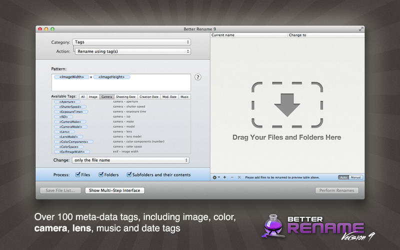 批量修改文件名 mac版 Better Rename9.42 官方版
