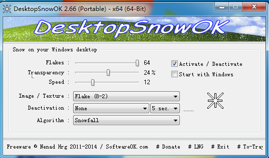 ħЧ(DesktopSnowOK)2.66 ɫ