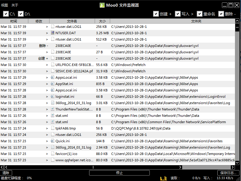 Moo0 File Monitor1.11 绿色版_文件监视器