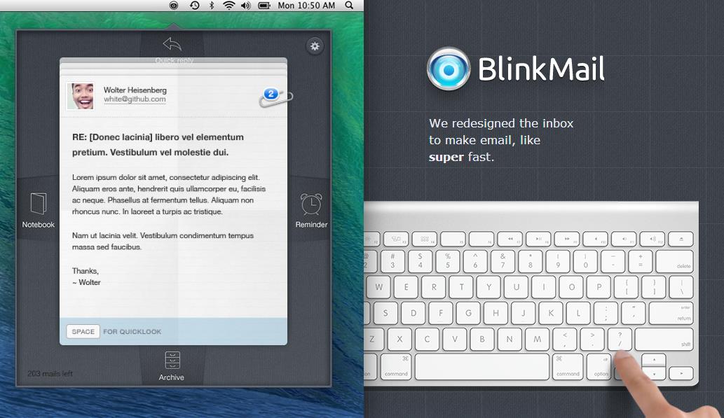 BlinkMail for Mac ʼ1.0 °