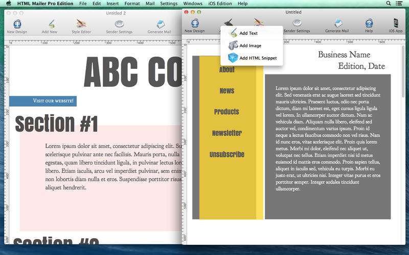 HTML Mailer for Mac ʼ3.10 °