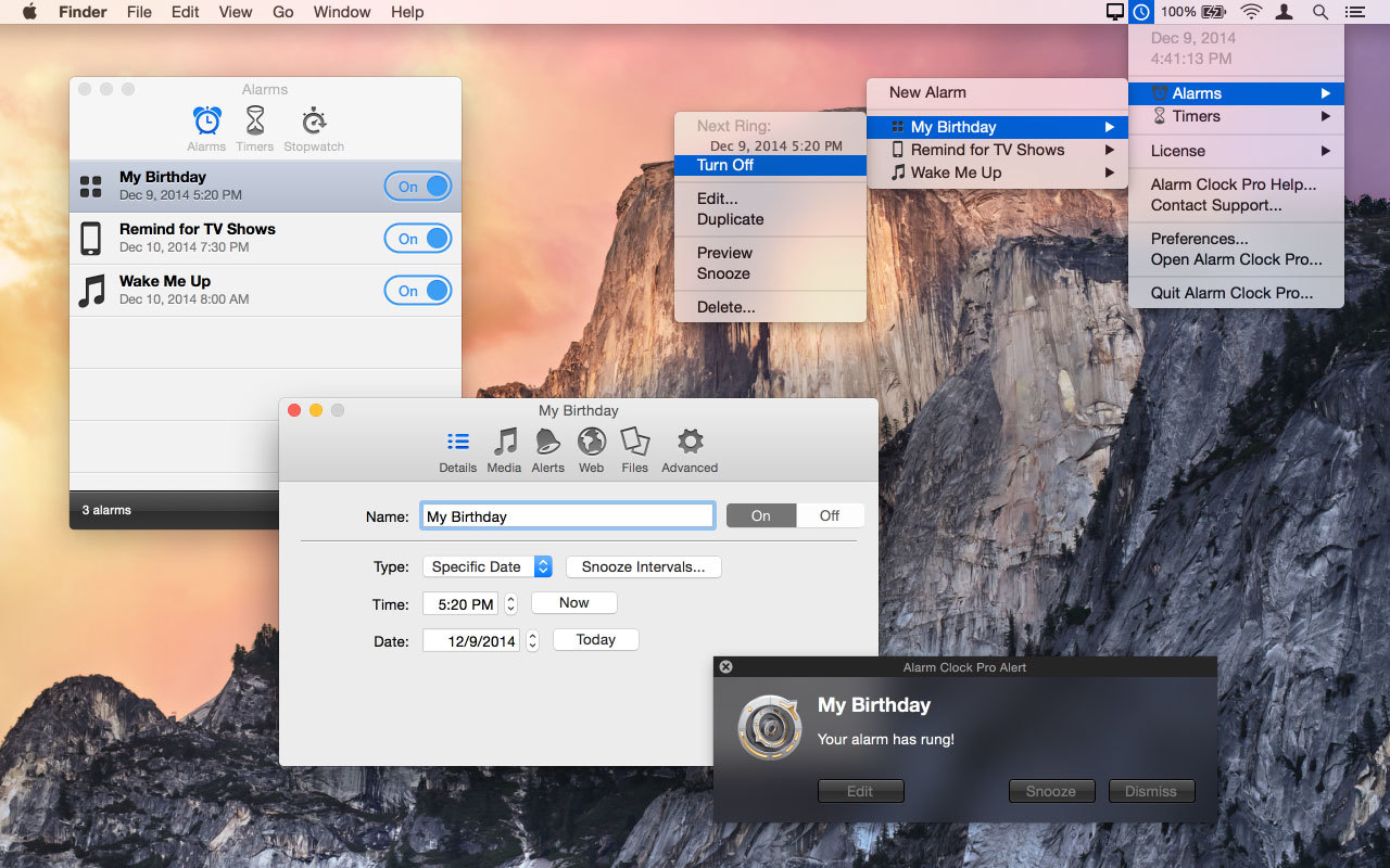 桌面闹钟Alarm Clock Pro for Mac10.0.7 专业版