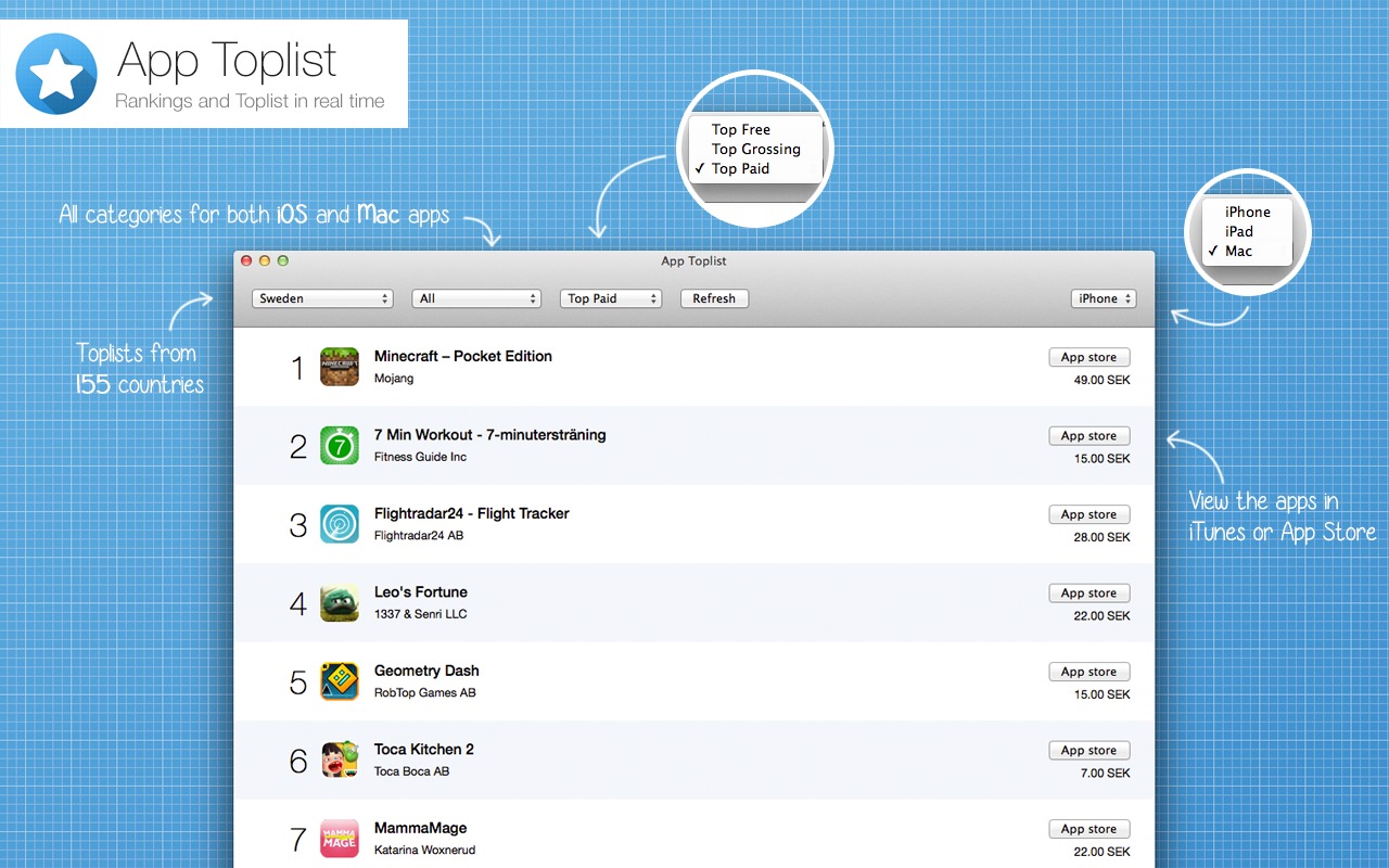 ƻӦа񵥹App Toplist Mac1.0 ʽ