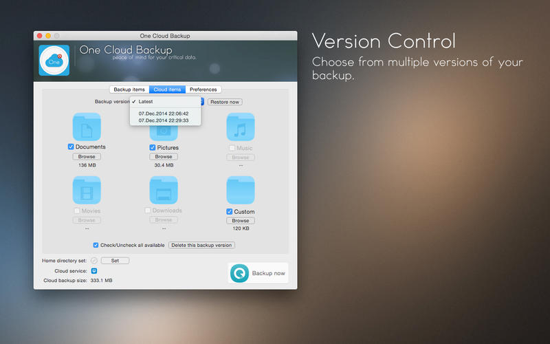 One Cloud Backup for Mac1.0.2