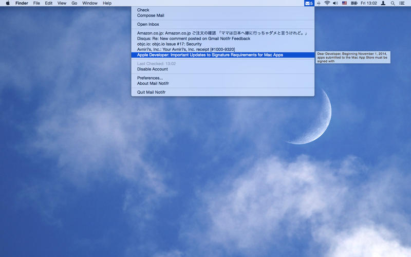 Mail Notifr for Mac1.3.3 İ