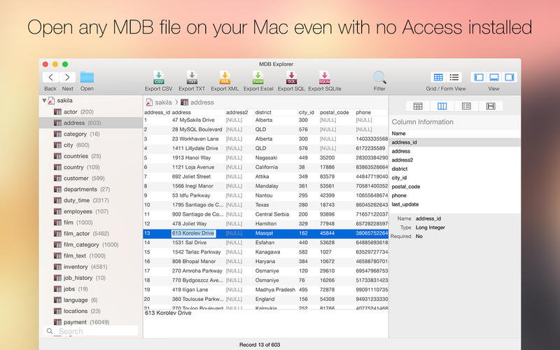 MDB Explorer for Mac2.4.2