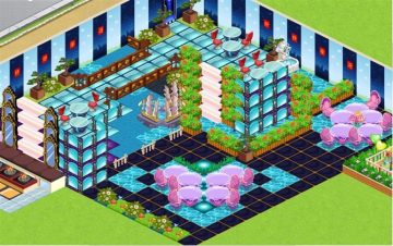 QQ餐厅悬浮小溪装修 桥头堡广场