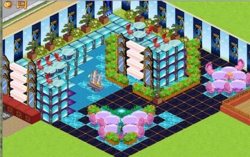 QQ餐厅悬浮小溪装修 桥头堡广场