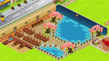 QQ餐厅格调装修 农家池塘