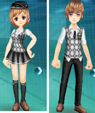 QQ飞车轮滑双人秀男女装扮