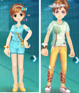 QQ飞车轮滑双人秀男女装扮