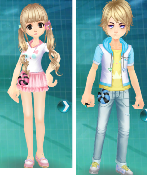 QQ飞车轮滑双人秀男女装扮