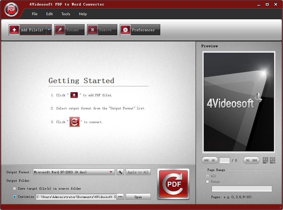 4Videosoft PDF to Word Converter3.1.78 破解版