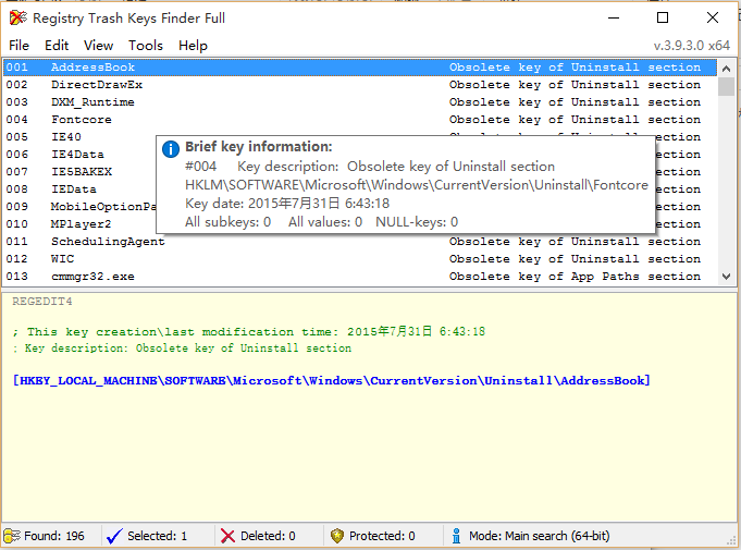 Registry Trash Keys Finder3.9.3.0 ƽ