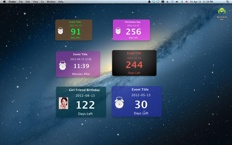 Countdown widget for Mac6.2.6 °