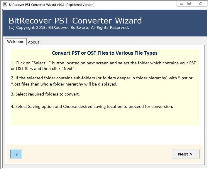 BitRecover PST Converter Wizard