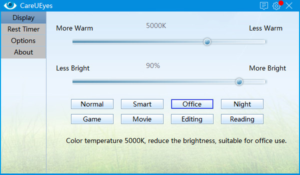 CareUEyes（自动调节屏幕护眼助手）v1.2 中文版