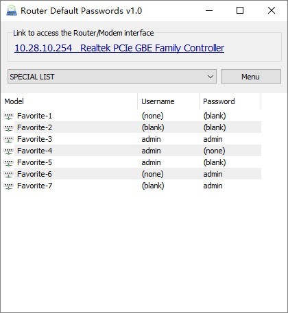 Router Default Passwordv1.0 ɫ