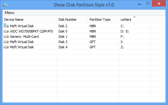 Show Disk Partition Stylev1.0 ɫѰ