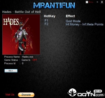 哈迪斯地狱之战三项修改器 哈迪斯地狱之战三项修改器