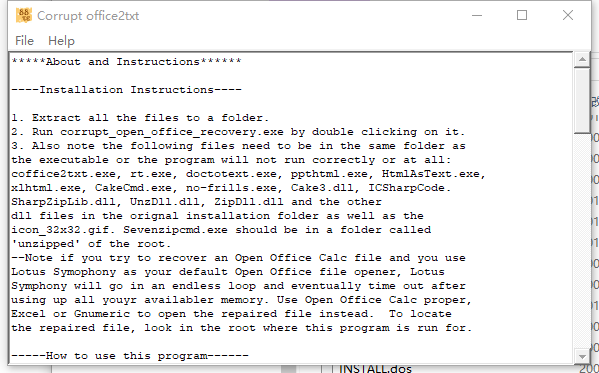 Corrupt office2txt(Office数据恢复软件)v0.22 官方版