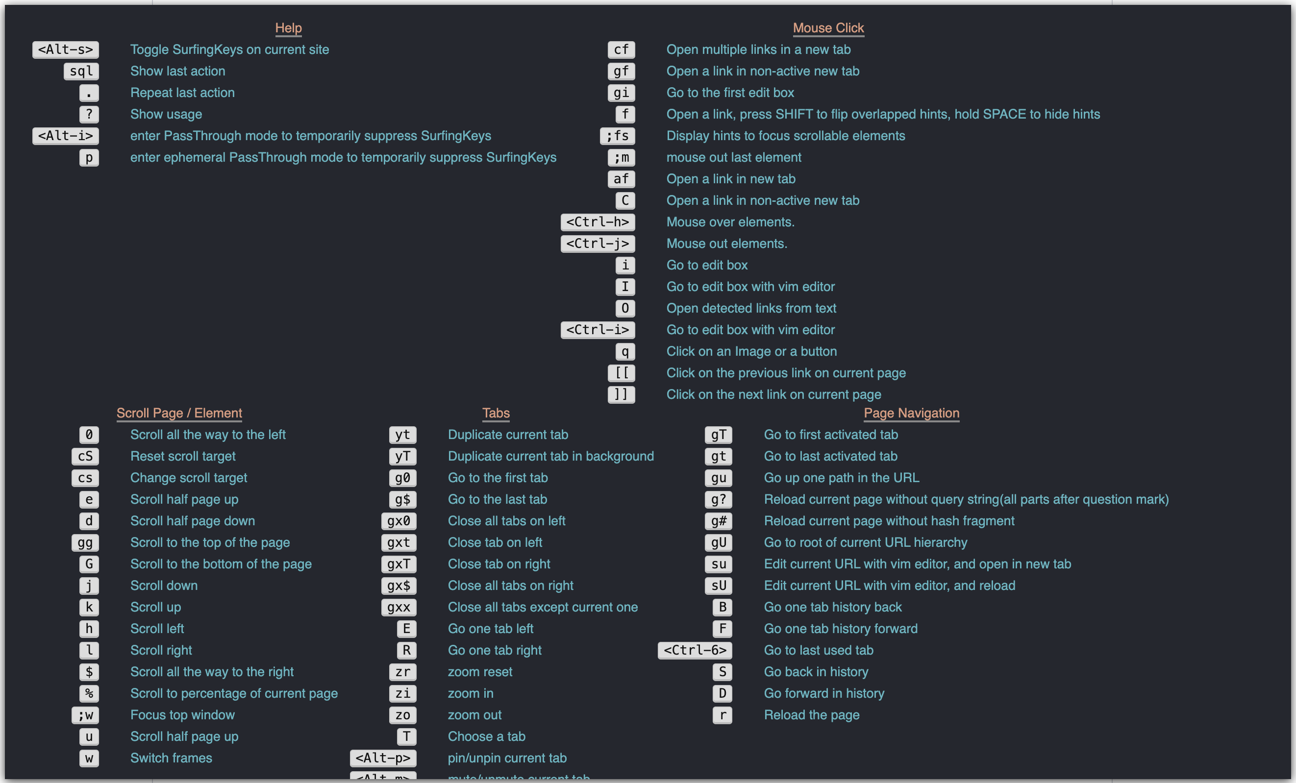 SurfingKeys(ӳChrome)v0.4.1 ٷ