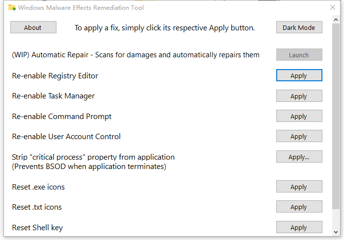 Windows Malware Effects Remediation Toolv1.2 Ѱ