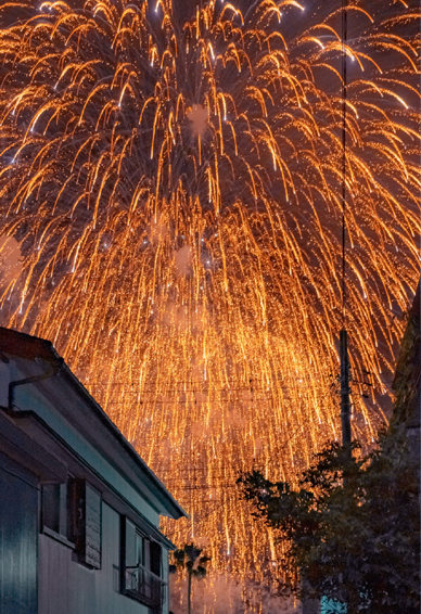 2023氛围感的烟花新年壁纸高清全面屏 漫天的花火像星辰守护着大海