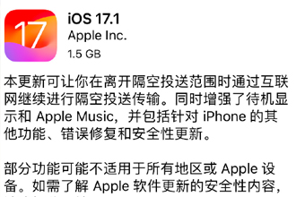 iOS17.1ֵøiOS17.1
